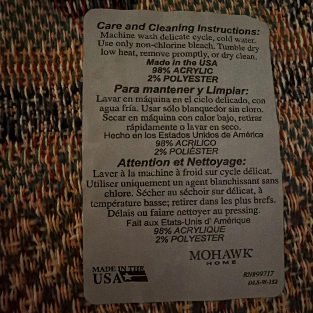 Vtg Mohawk Home Jack Terry Western Cowboy Woven Tapestry Throw Blanket 54x46 USA